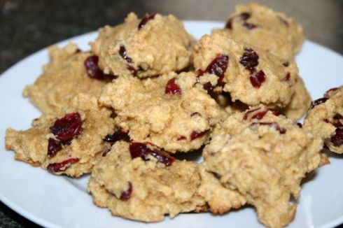 Reduced Sugar Cranberry Cornmeal Cookies